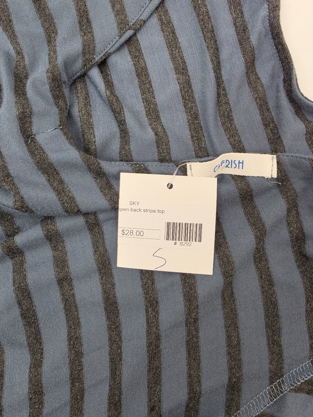 NWT Cherish Open Back Stripe Small Twist Top Soft Girl Boho Grunge Coastal - Picture 5 of 13